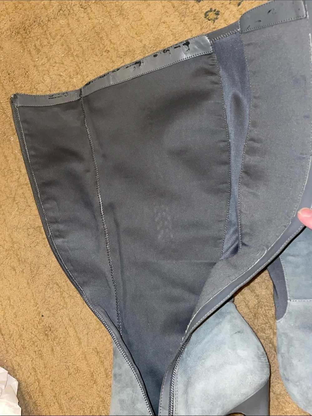 White House Black Market Light Blue Suede Over-the-Knee Stiletto Boots, Size 9M